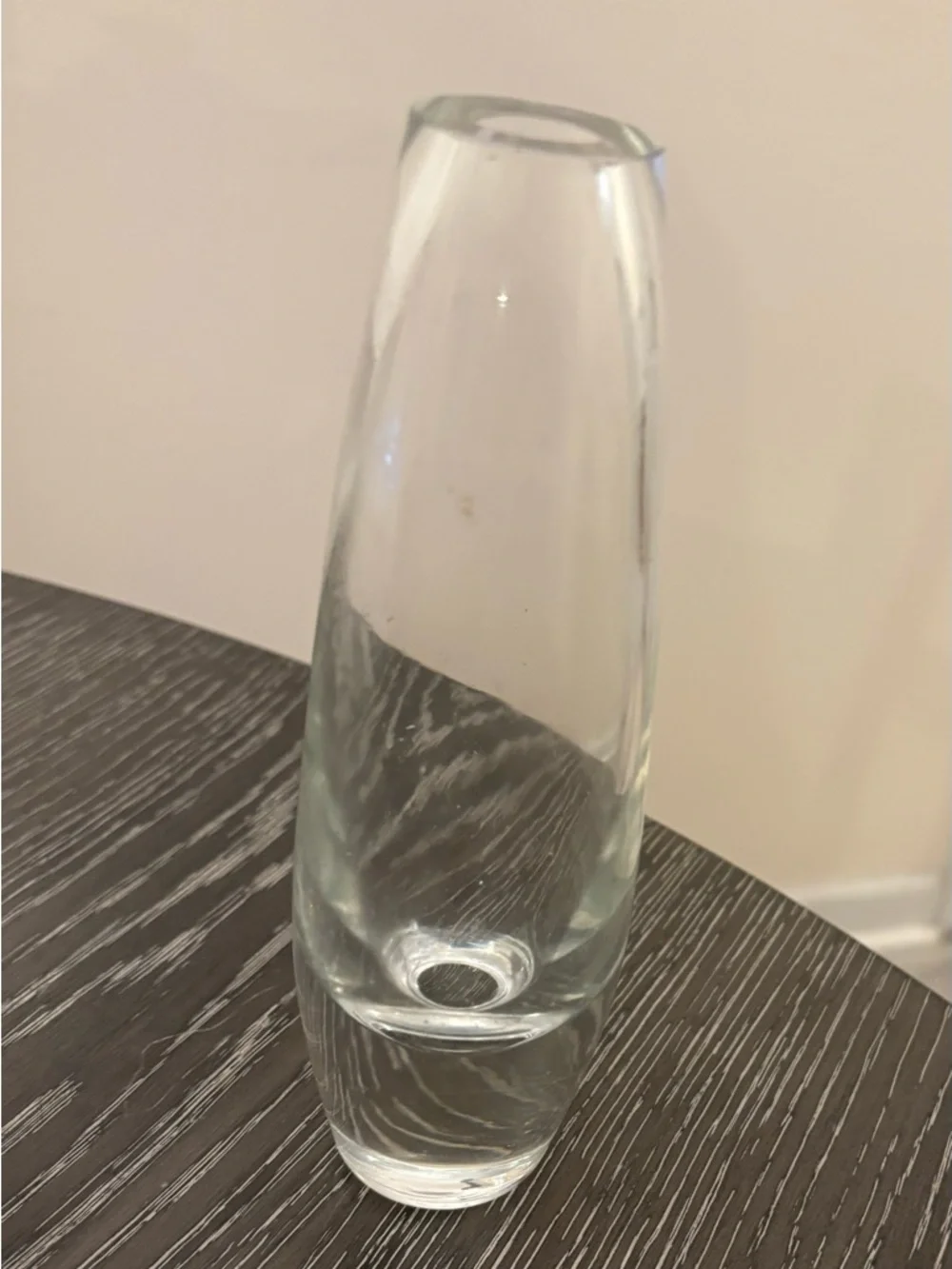 Vintage WILLIAMS SONOMA Grande Cuisine Crystal Bud VASE Heavy Poland Glass 6.7”